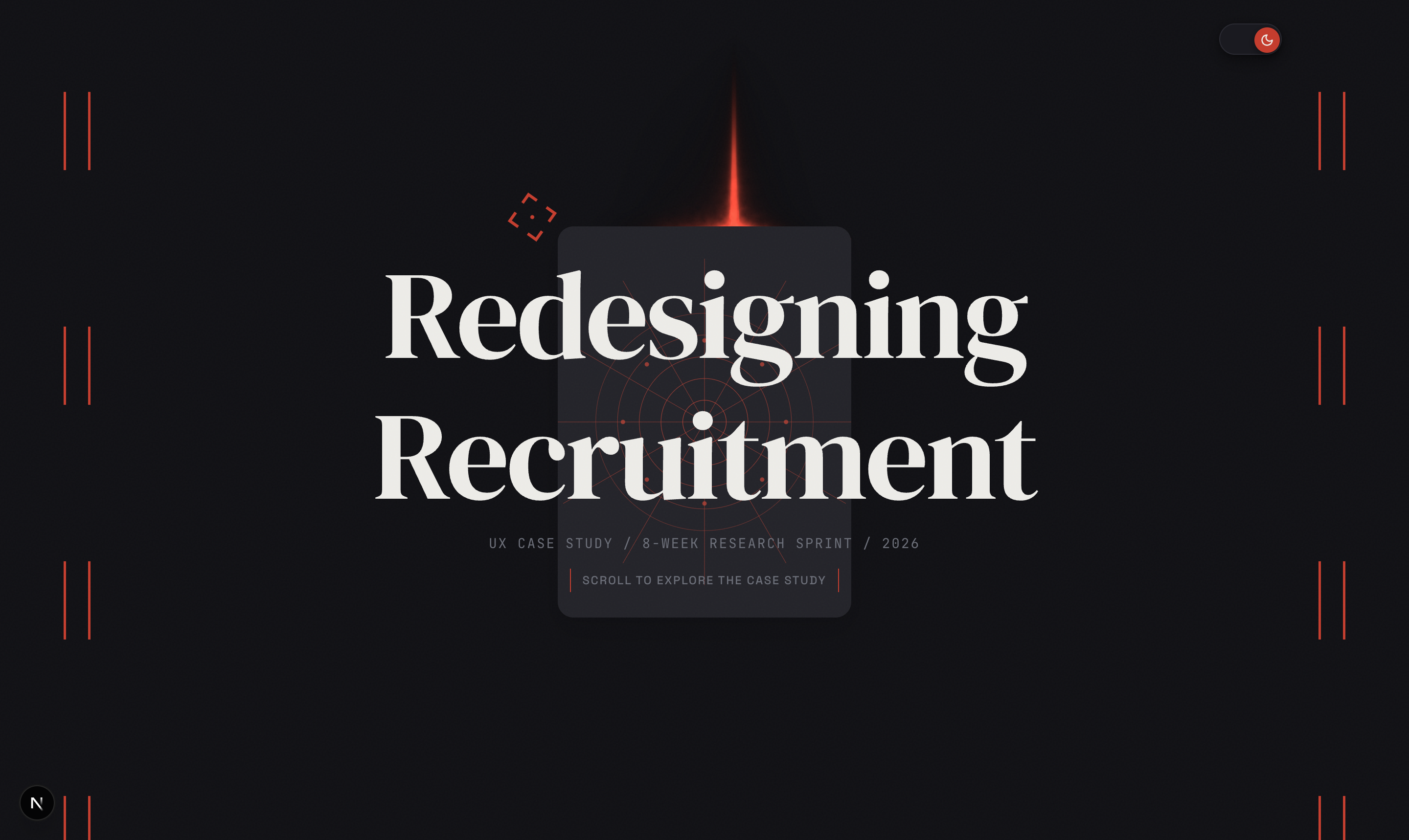 Recruitment case study — dark theme